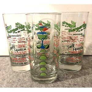 4 Margarita On The Rocks Recipe Glasses  6" / 16.3oz.  #3307